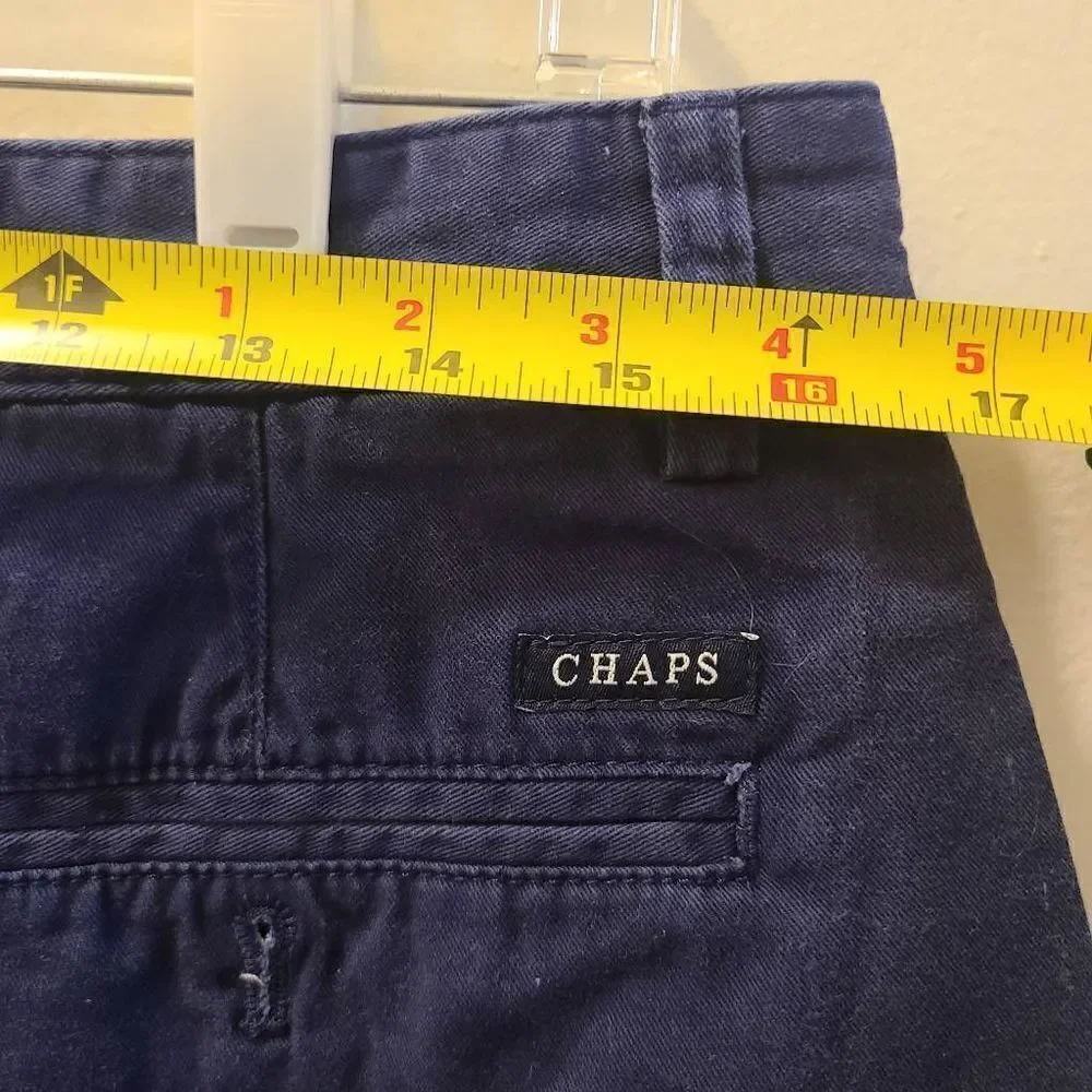 Men Chaps Blue Shorts wirh embroidered flags size 34 - Picture 5 of 6